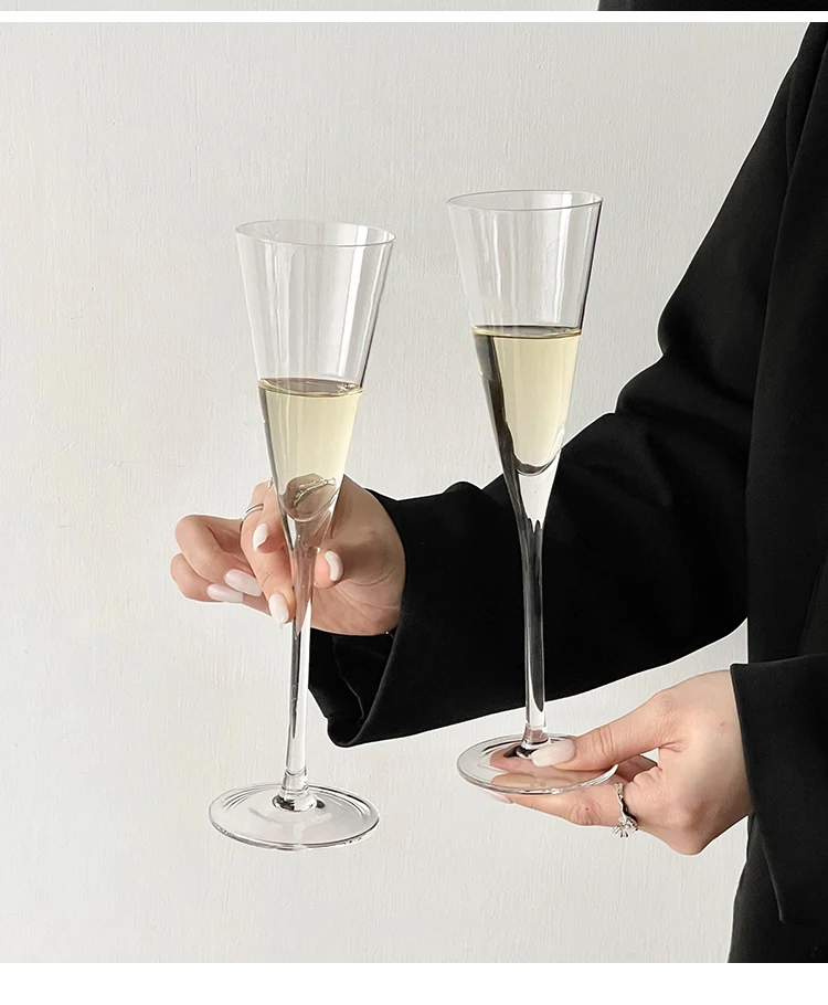 French Romantic Ceremonial Champagne Glasses And Wine Glasses High-end Crystal Glass Pair Stemmed Glasses Red Wine Glasses