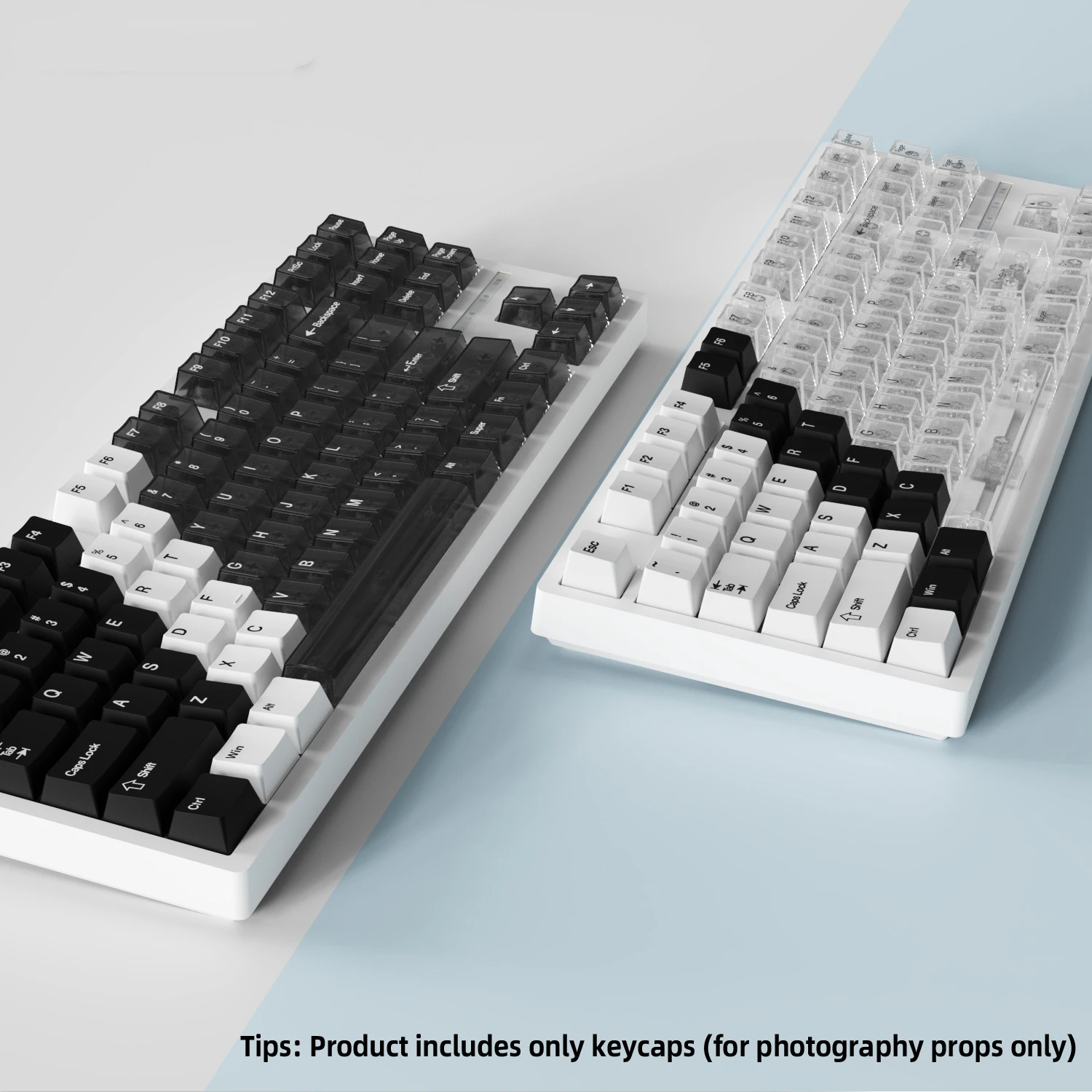 Black White Transparent Keycaps 164 Keys PBT+PC Material Cherry Profile DYE-SUB Personalized For MX Switch Mechanical Keyboard