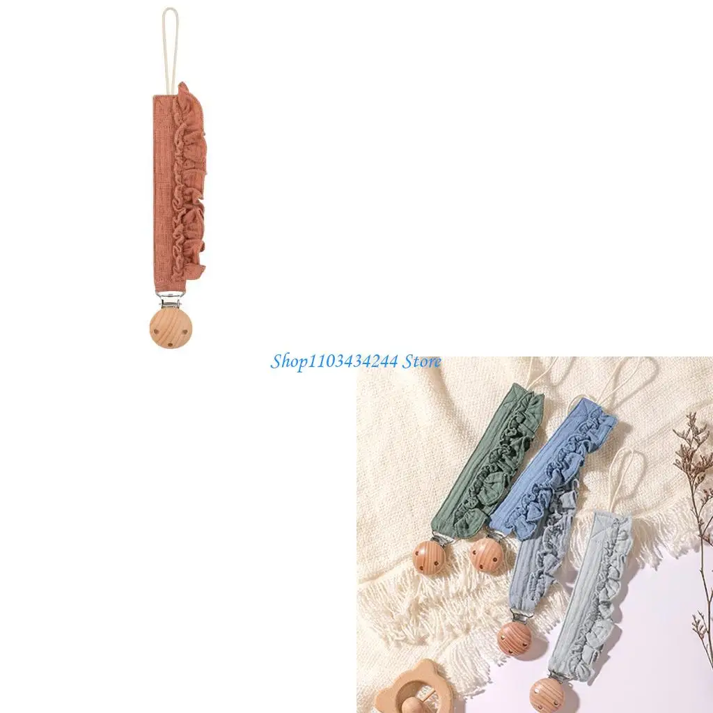 

Многофункциональный детский прорезыватель на цепочке, держатель для соски, нежный хлопок, моющийся, стильный, с кружевными зажим