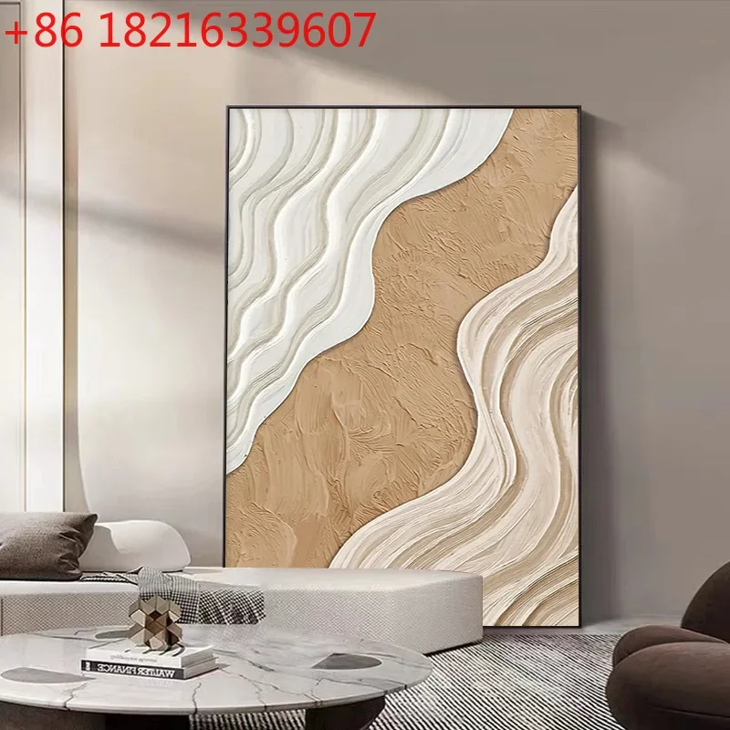 Living room decorative painting high-end cream abstract texture painting porch hanging painting sofa background