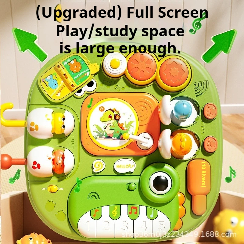 Children's dinosaur early education game table toys baby puzzle busy boys and girls multi-functional music learning table