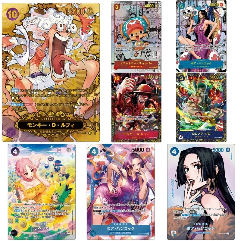 Diy Homemade Anime One Piece Anime Hancock Nami Zoro Luffy Character Bronzing Collection Flash Card Cartoon Toys Christmas Gift