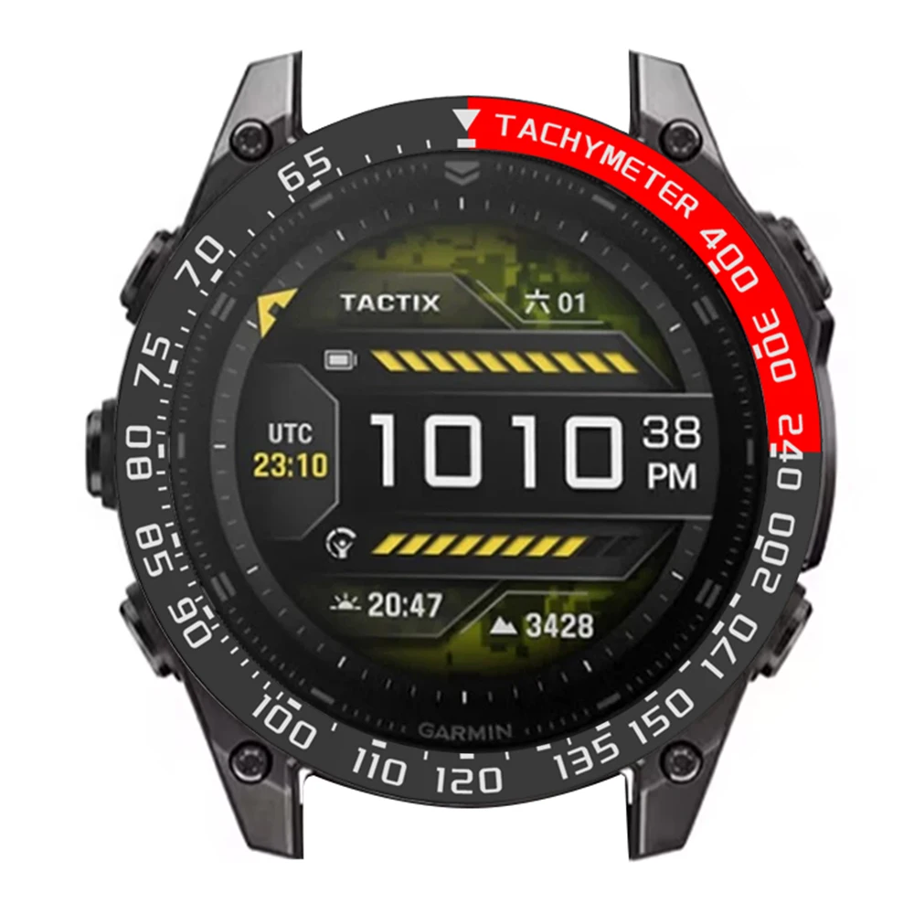 حلقات معدنية لـ Garmin Fenix 8 51 مللي متر/Tactix 8 51 مللي متر حافظة لاصقة إطار من الفولاذ المقاوم للصدأ حماية ساعات خواتم الديكور