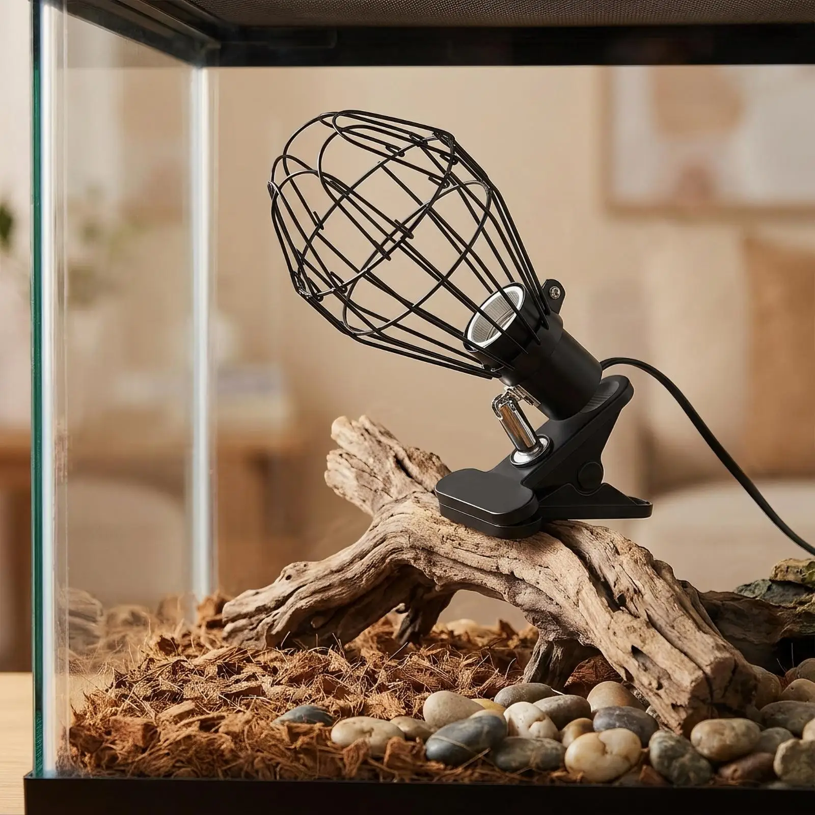 Compact Heating Lamp for Reptiles with Clamp Mount for Chicks Puppy Small Pets Habitat