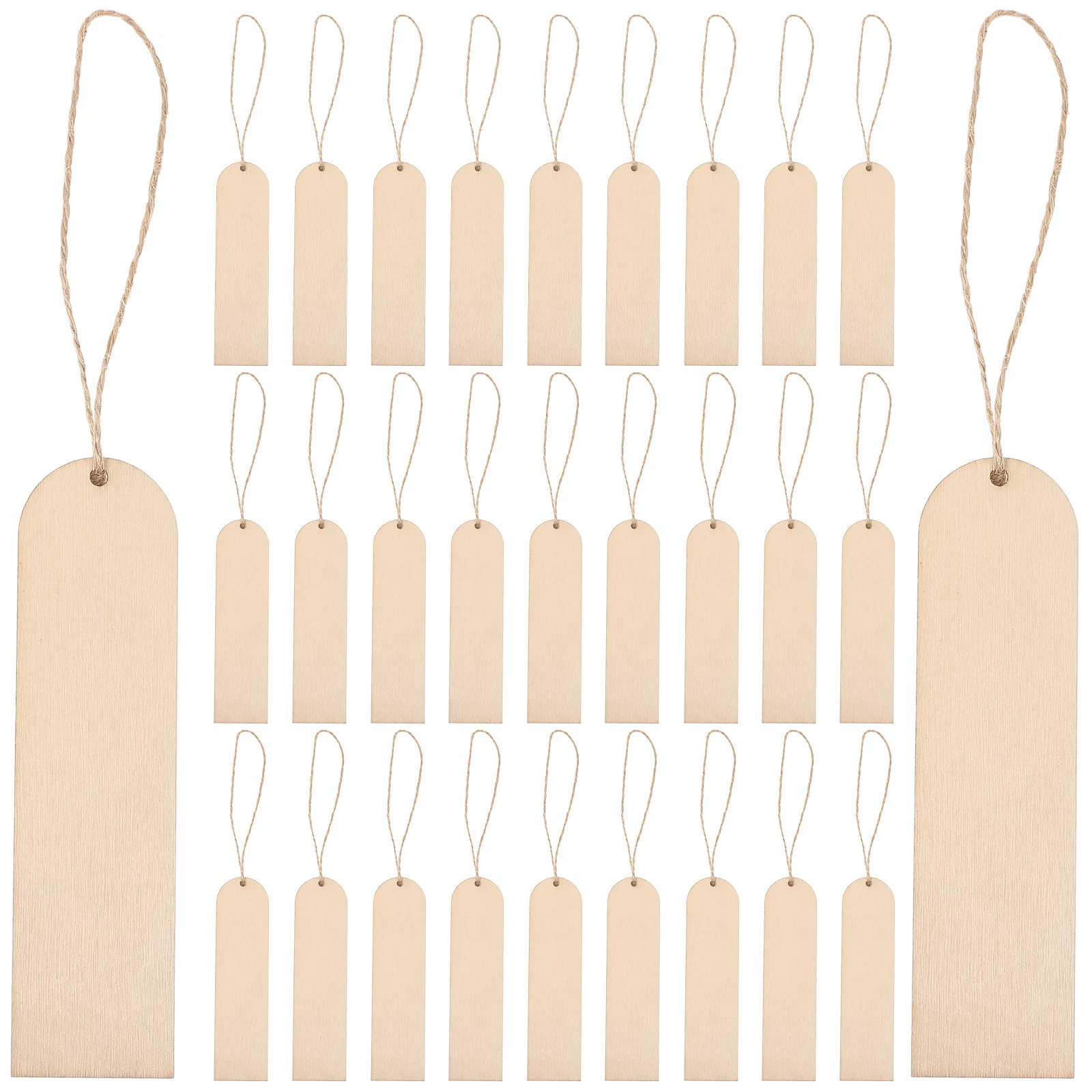 

30 Pcs Blank Bookmark Ornaments Hanging Tags Record Separator Unfinished Wood Bookmarks Light Brown Divider