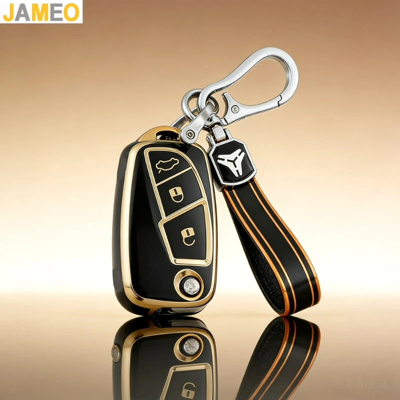Funda para Llave de Coche con 3 Botones para Fiat 500 Panda Stilo Punto Doblo Grande Bravo 500 Ducato Minibus, Carcasa Protectora para Llave Plegable