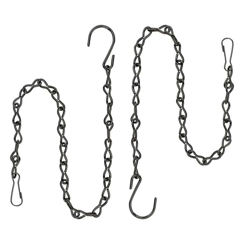 ABWR 吊り下げ植物チェーン、鳥の餌箱プランターランタンバスケット看板風鈴装飾品を吊るすための黒いチェーン