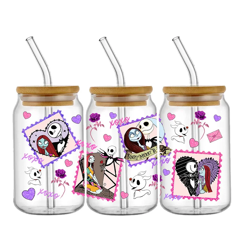 Disney mickey Egér Gúnyrajz mintás UV DTF Átengedés matrica Vízálló transfers decals számára 16oz üvegek Átvágás Belépő matricák