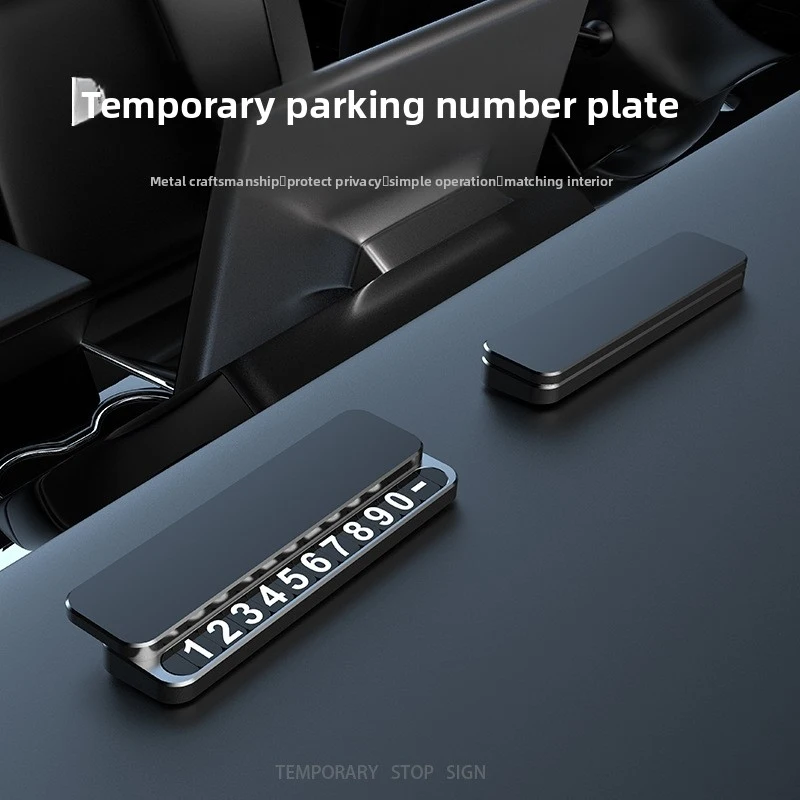 New High Grade Wood Alloy Car Moving Phone Number Plate Temporary Parking Card Auto Interior Decor