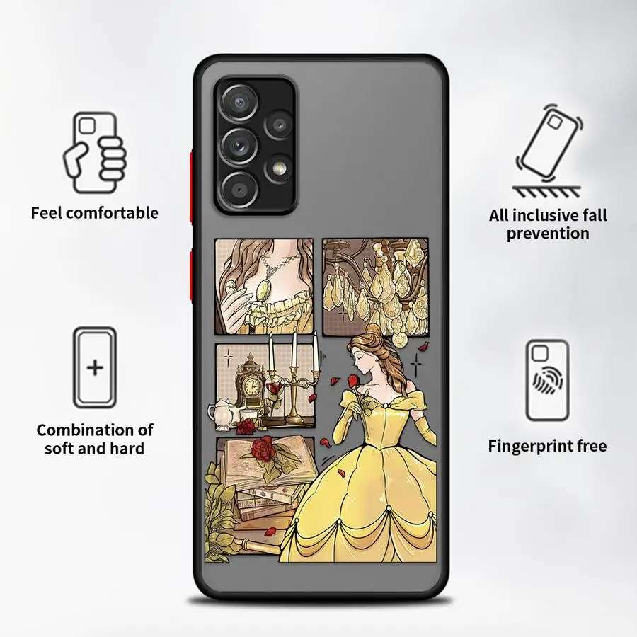 ディズニー 美しいプリンセス ケース Samsung Galaxy A25 A26 A52 A56 A73 A34 A53 A54 A21s A24 A22 A35 A36 マット फोनカバー