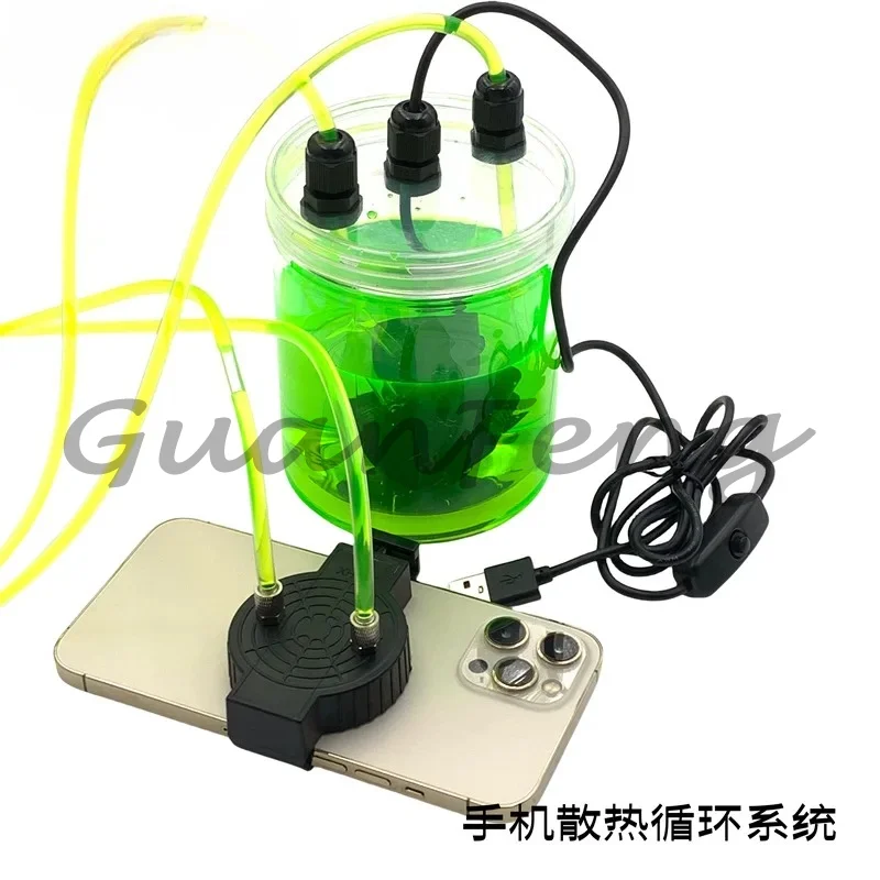 Silent Water Circulation Cooler for Mobile Phone Gaming Live Streaming Portable Water Cooling System