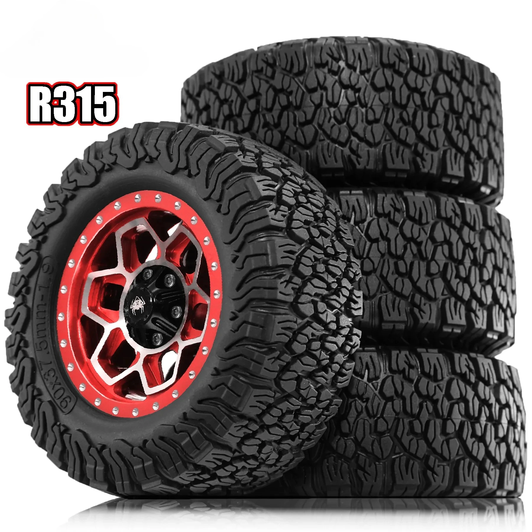 1.9 Metal Beadlock Wheels Mud Slingers Tires Set For 1/12 RC Crawler MJX H12Y+ MN128 MN82S LC79 Off-Road Upgrade Parts