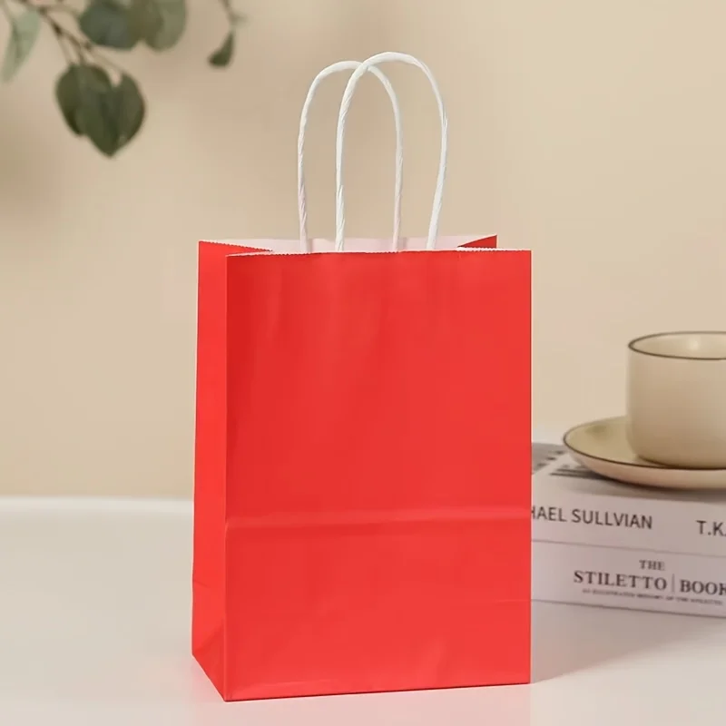 50 Stück individuelle Glücks-Tulpen-Papiertüten, niedliche Blumenmuster-Handtasche, Geschenktüte zum Einkaufen, Party, schnelle Lieferung