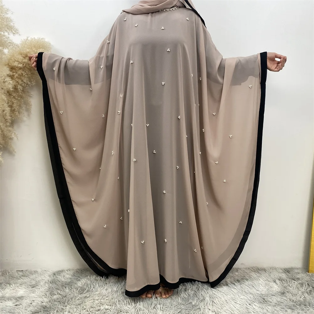 Vestido de gasa turca de Oriente Medio para mujer, Hijab musulmán suelto de manga de murciélago, Túnica de ramadán de Jalabiya islámica de Dubái, Abaya, caftán, Djellaba