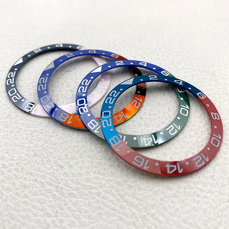 Mod 38*30.5mm Sloped Ceramic Bezel Insert Ring for SKX007 Omg Rlx Seamaster GMT Watch Case NH35 Movement Watch Parts Customized