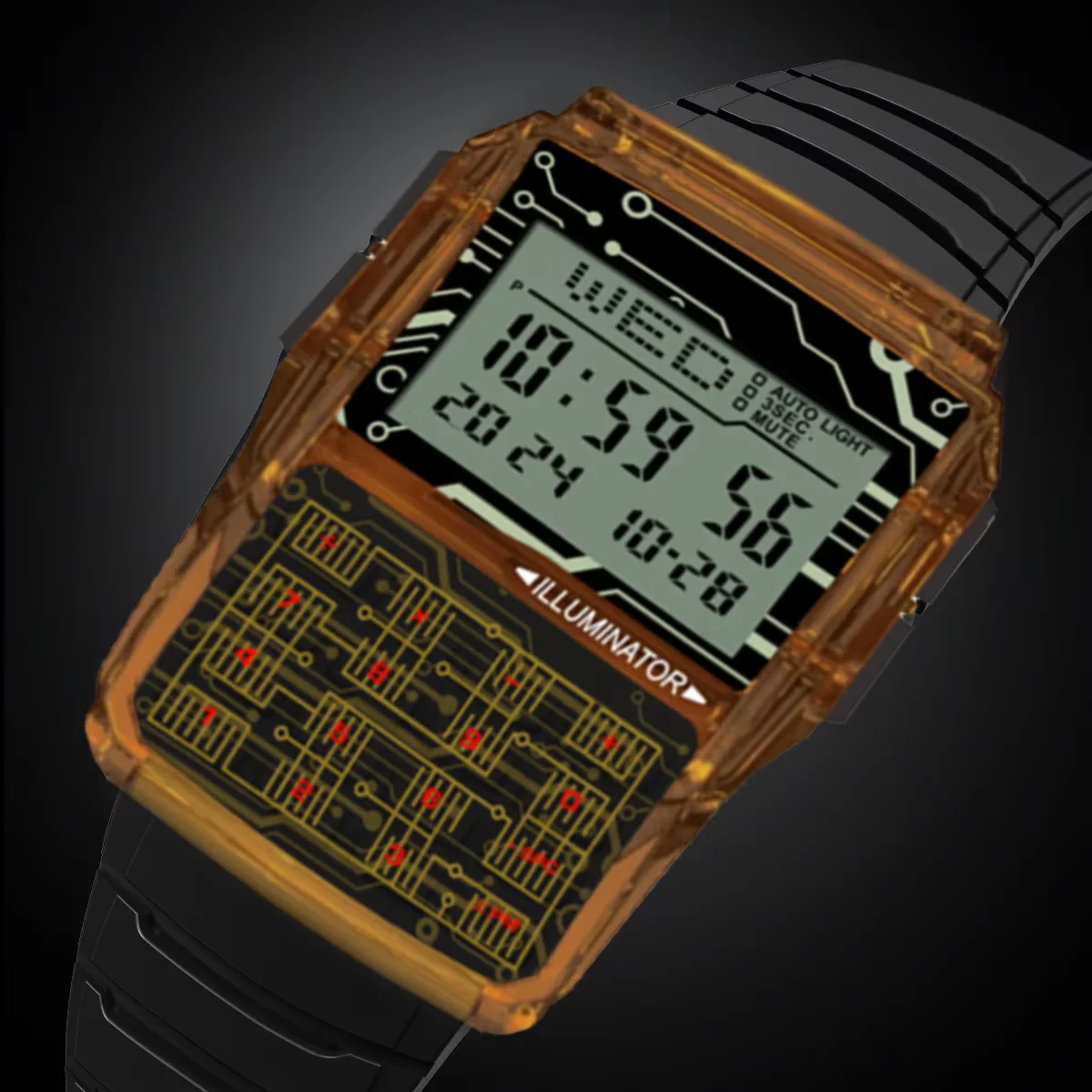 Multi functional calculator, watch, LED electronic watch, digital sports computer, men's top luxury watch