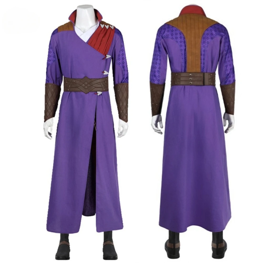 Baldur Gale Dekarios Cosplay Costume Purple Robe Mens Baldur Gale Role Play Unifrom Outfit Halloween Comic Con Battle Suit