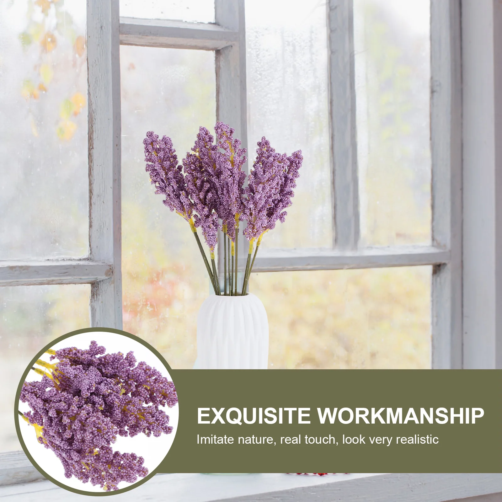 

5Pcs Simulation Wheat Ear Bouquet Plastic Flower DIY Wedding Decor Home Ornament Floral Arrangement Wedding Photography