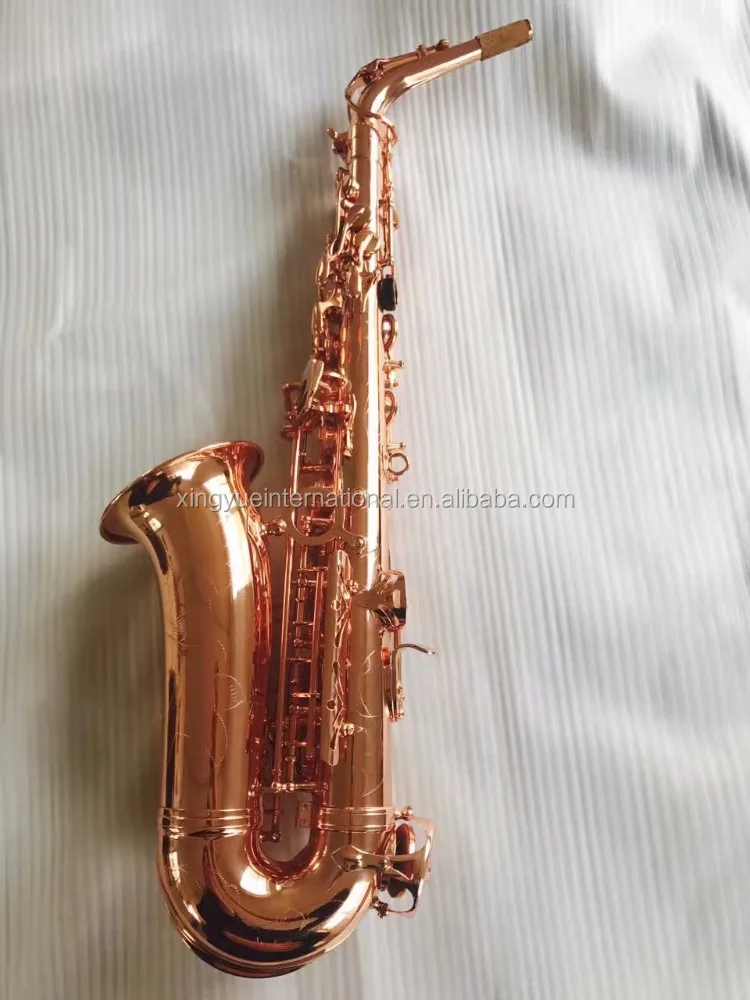 Rose Color Double Arms Roll Tone Hole Professional Saxophone