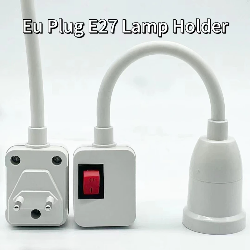 E27 Lamp Base Conversion Led Light EU US Plug Flexible Bend Bulb Adapter Plug Switch Wall Flexible Holder Lamp