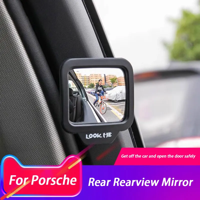 

For Porsche Car 270 Degrees Wide Angle Car Rear Magnet Mirror Car Auxiliary Rearview Mirror Eliminate Blind Point
