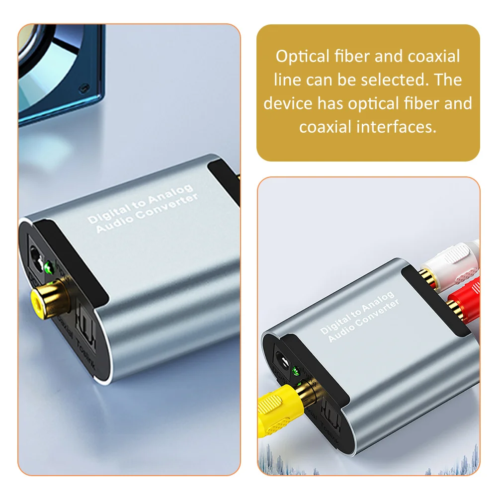 

1 set 1 Set Optical Digital Audio Converter Analog Output 32-96Khz Fiber Interface Plug Play Home Professional Use
