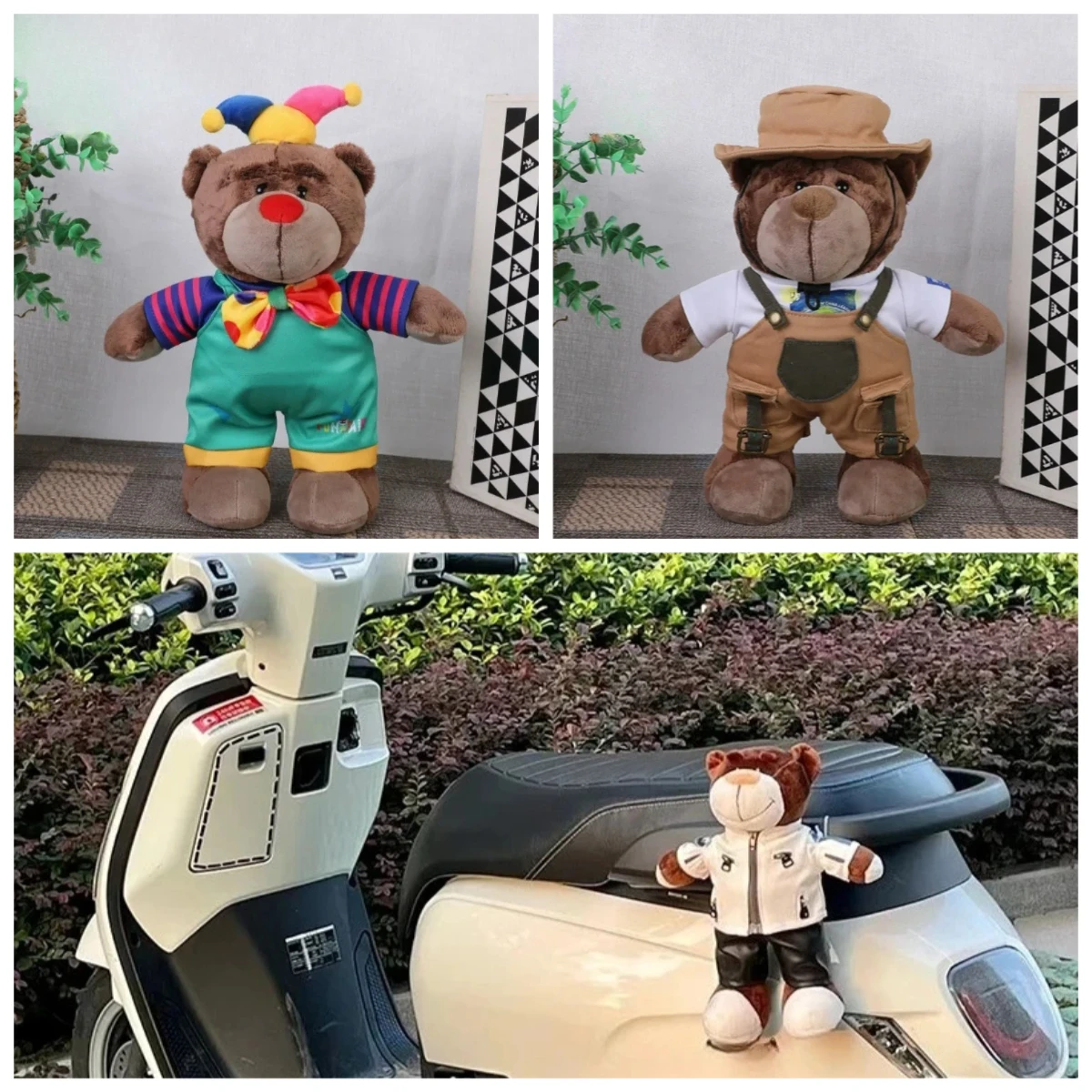 28CM Height Motorcycle Dolls Moto Body Decoration Locomotive Bear Gift Cute Figures