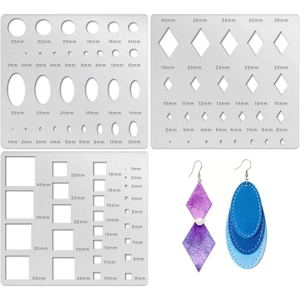 

Набор из 3 шт. (3 стиля) геометрических трафаретов из нержавеющей стали 304 для скрапбукинга/фотоальбомов, декоративного тиснения