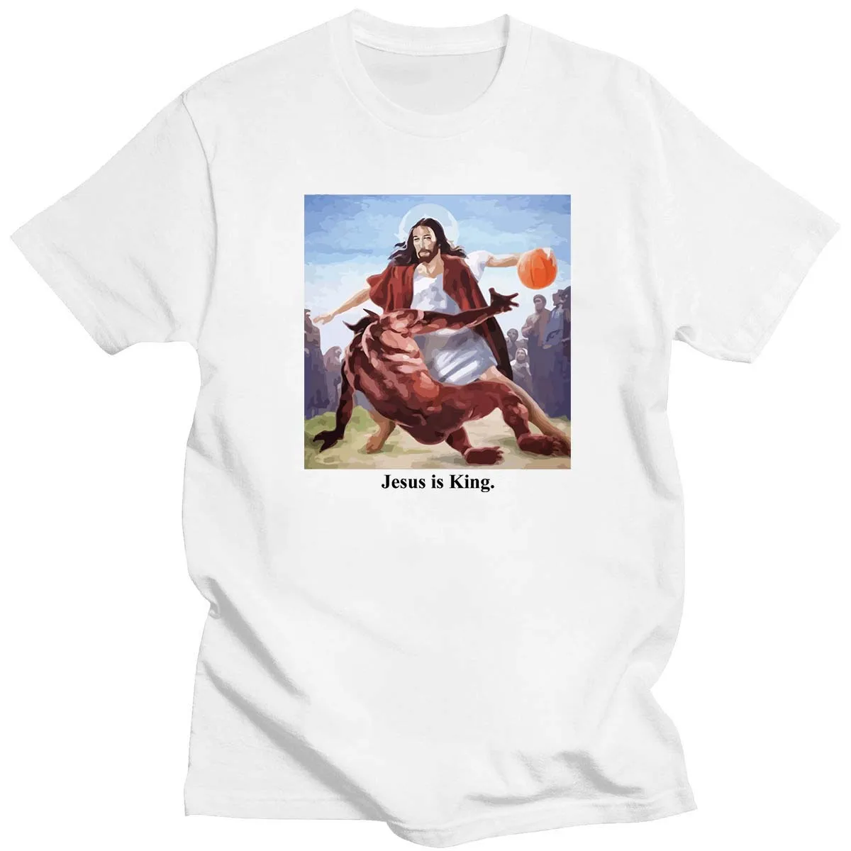 Funny Jesus Play Basketball T-shirt Christian Faith Tee Women Men Religion Tops Religious Easter Roupas Ropa Hombre Masculinas