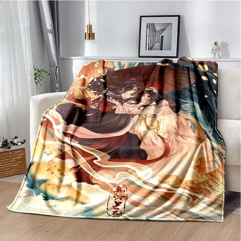 Tian Guan Ci Fu Anime Flannel Soft Blanket Heaven Official's Blessing Plush Warm Blanket Bedroom Sofa Blankets for Beds Gift