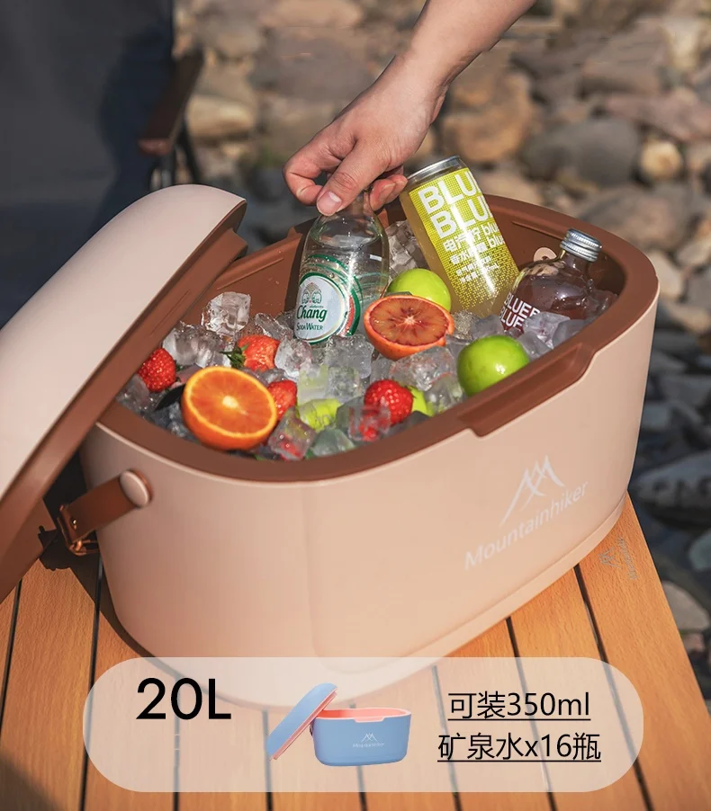 Outdoor Camping Picnic Insulated Cooler Box Mountainhiker 20L Portable Shoulder Strap Cooler Bag Macaron Colors Thermos Box