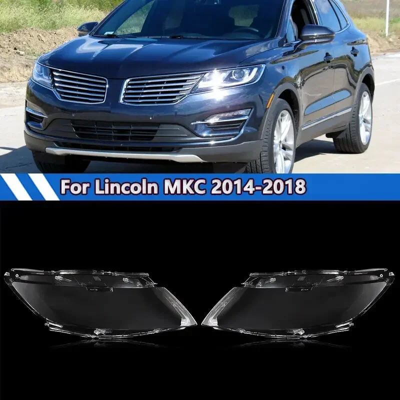 Left&Right Side Headlight Headlamp Clear Lens Cover For Lincoln MKC 2014-2018