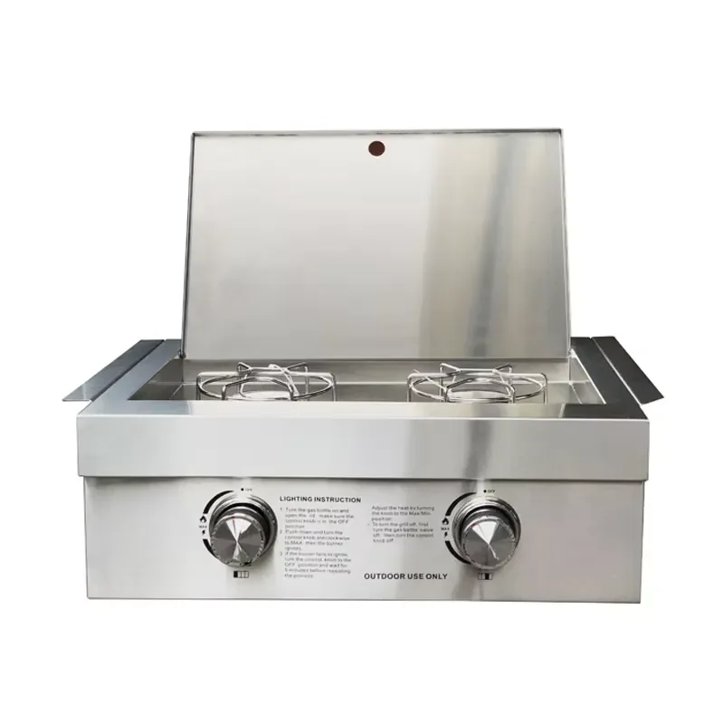 Modern 304 Stainless Steel Gas Grill Single Double Burner Built In Side Burner For Outdoor Kitchen Patio Premium BBQ Grill