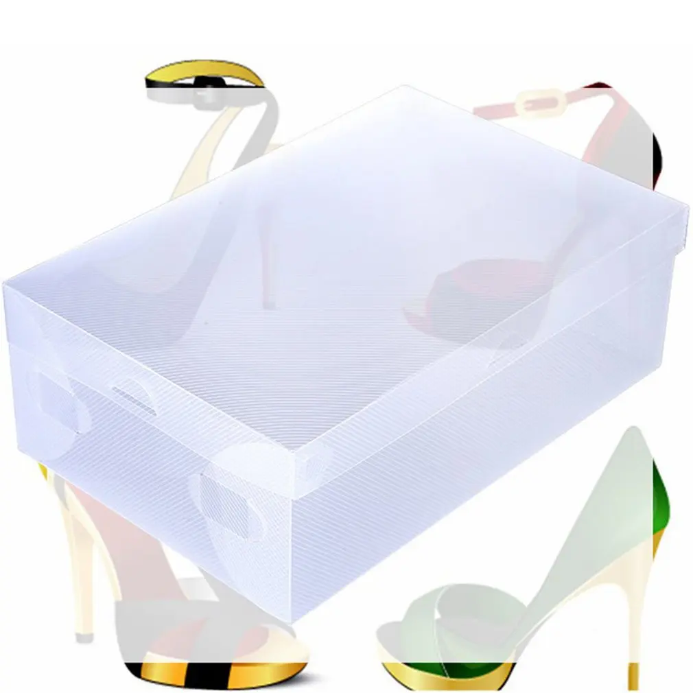 Shoe Box Transparent Plastic Shoe Storage Box Foldable Shoes Case Holder Thickened Drawer Shoes Organizer Boxes 33*20*12cm