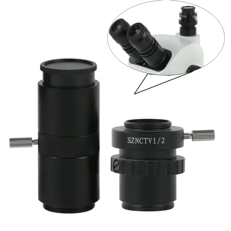 1/1 1/2 SZNCTV Microscope Camera Adapter 28mm To 25mm Thread Mounting Camera Connector For 6.7x-45x Trinocular Stereo Microscope