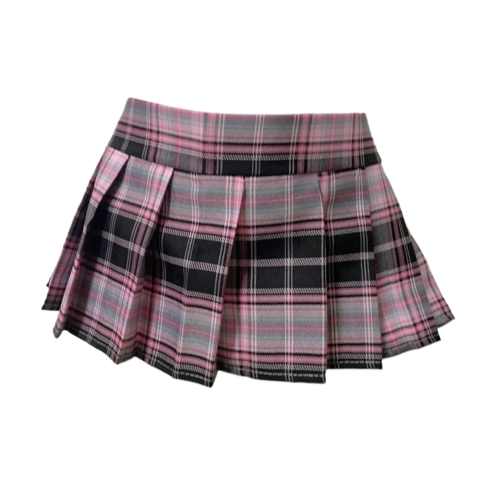 Anime Japanese Girl Plaid Pleated Mini Skirt Cosplay Costume Student Cute JK Uniform Role Play Outfits Sexy Role Play Underwear view 5