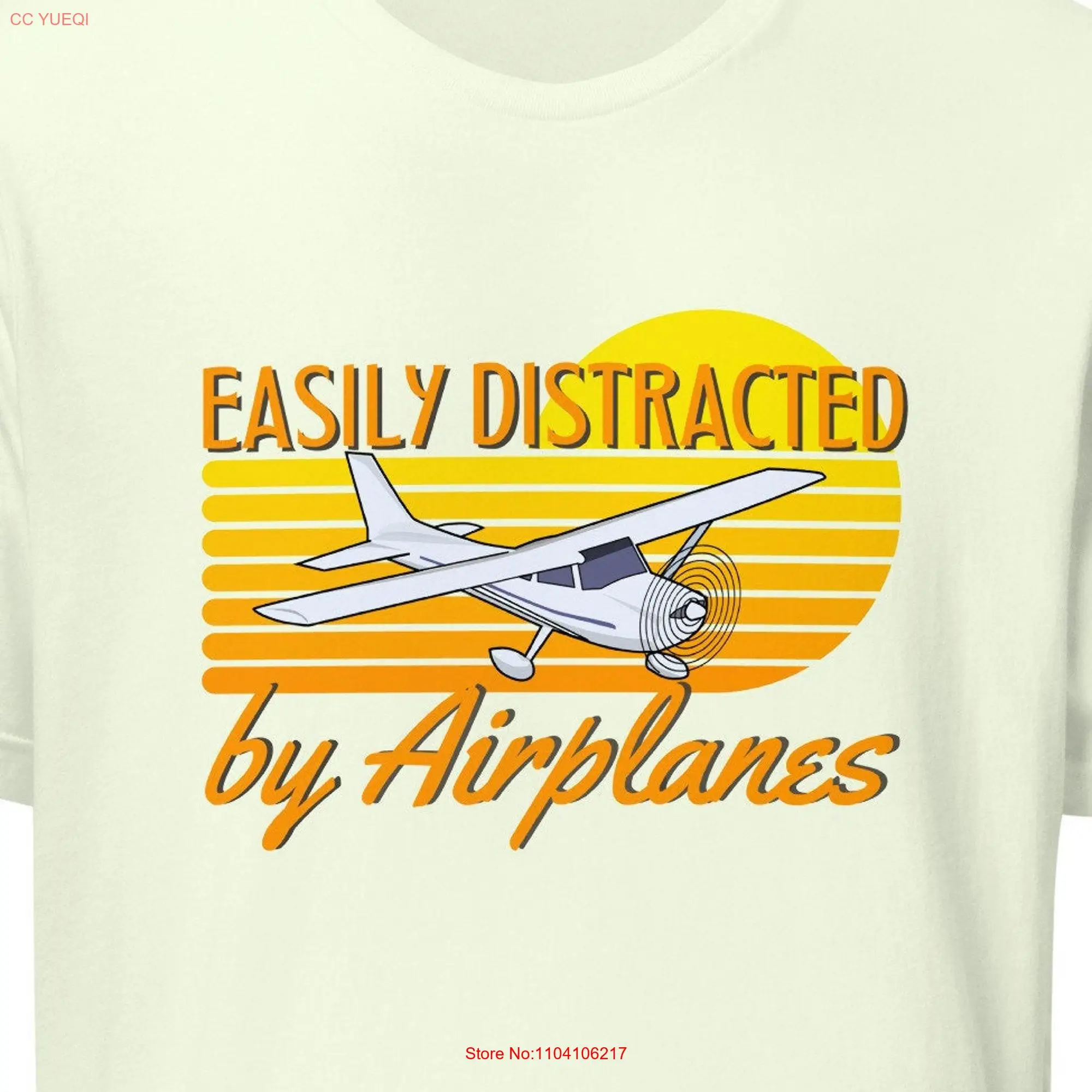 Airplane shirt Easily Distracted by Airplanes gift aviation for airline pilots funny piloT T long or short sleeves