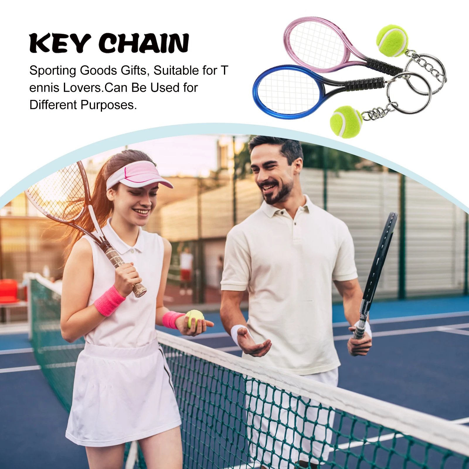 

4 Pcs Sporting Goods Tennis Keychain Man Plastic Enthusiast Keychains Ornaments