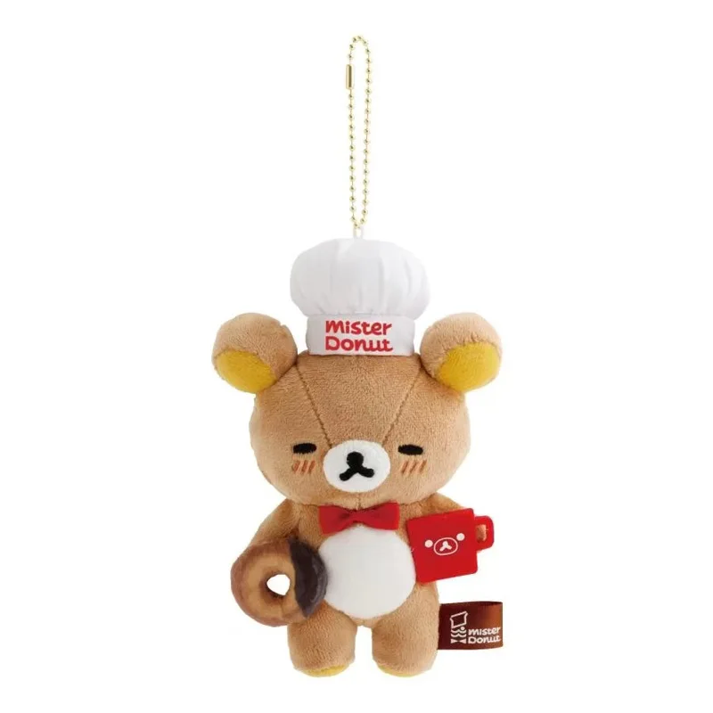 Kawaii dessin animé Rilakkuma jouets en peluche porte-clés créatif beignet Chef Korilakkuma sac à dos Couple pendentif poupée amis cadeau d'anniversaire