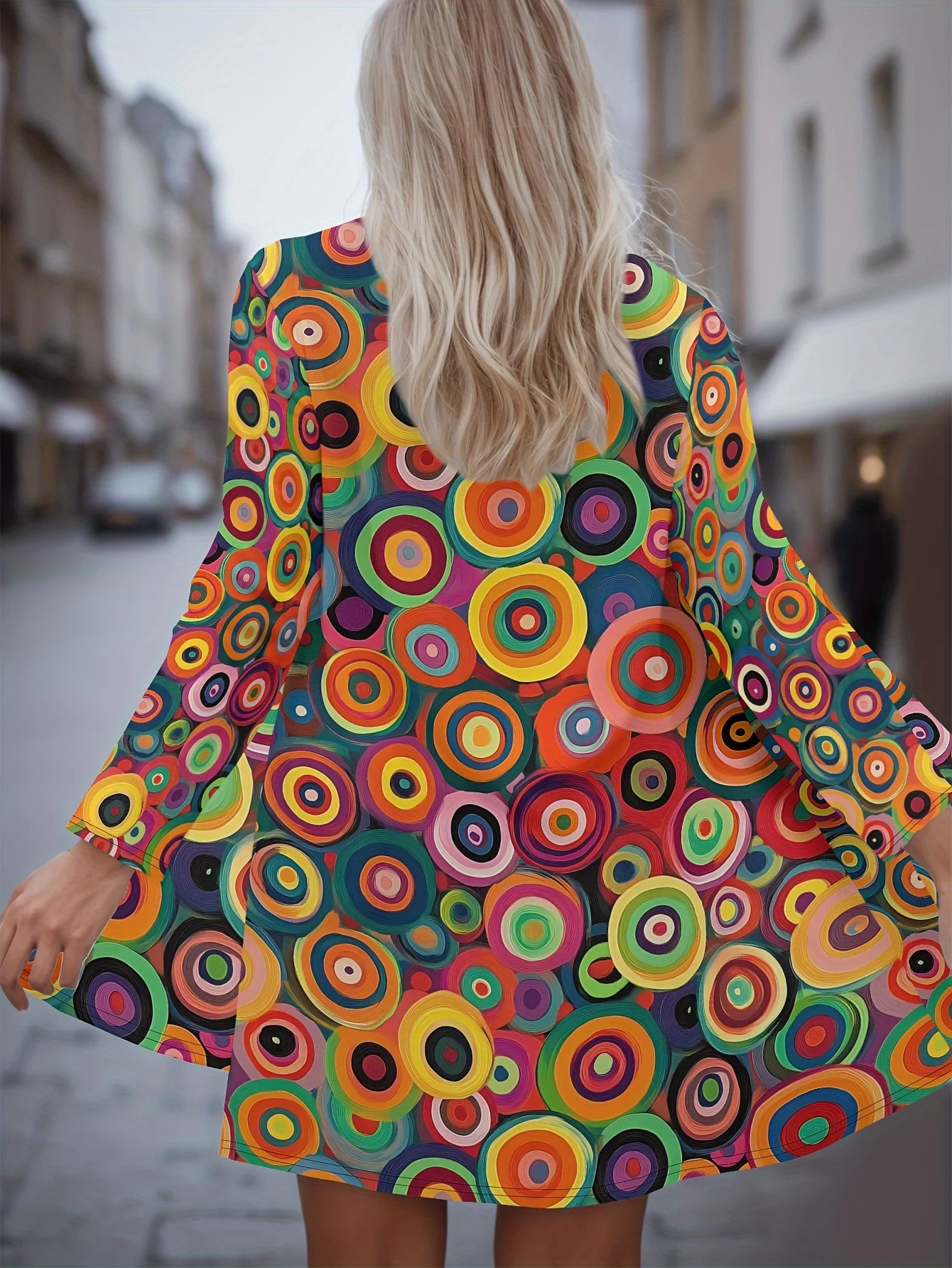

Fashion Women's Vibrant Polka Dot Long Sleeve Cardigan, Polyester Open Front, Lightweight Cover Up, Spring Autumn Casual Coat