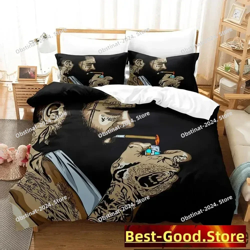 

3D Print Post Malone Bedding Set Boys Girls Twin Queen King Size Duvet Cover Pillowcase Bed boys Adult Home Textileextile