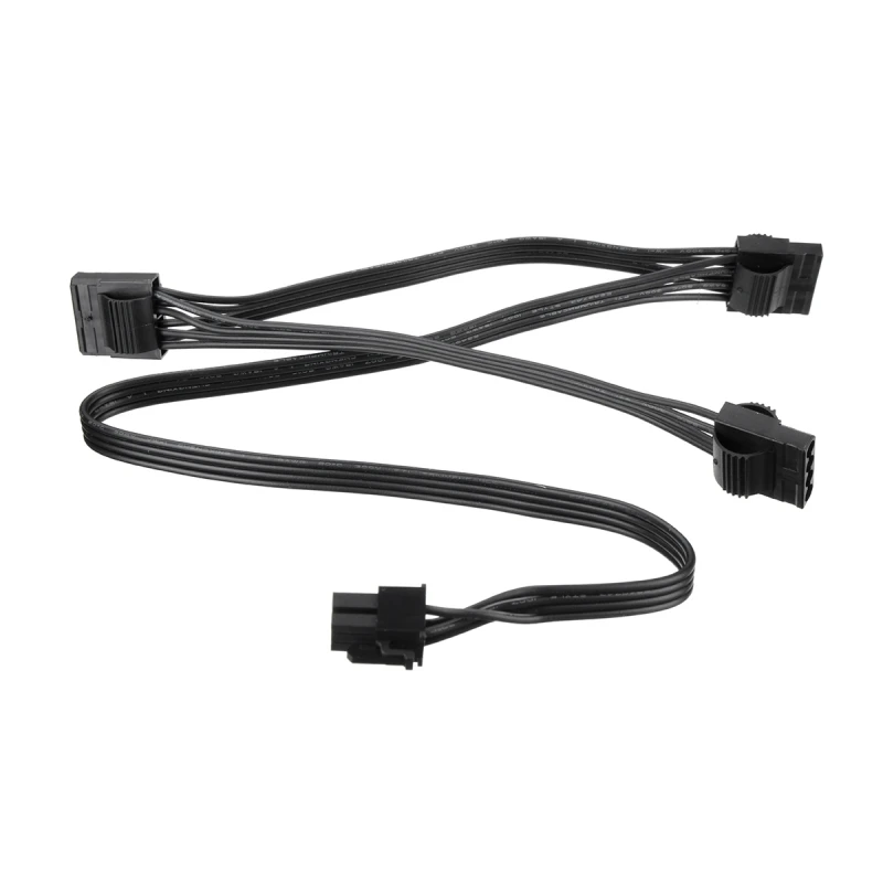 6Pin to 3 Molex 4Pin Straight, PATA Peripheral IDE Power Cable for Corsair RM1000, RM850, RM750, RM650, RM550 Power, 50+15+15 CM