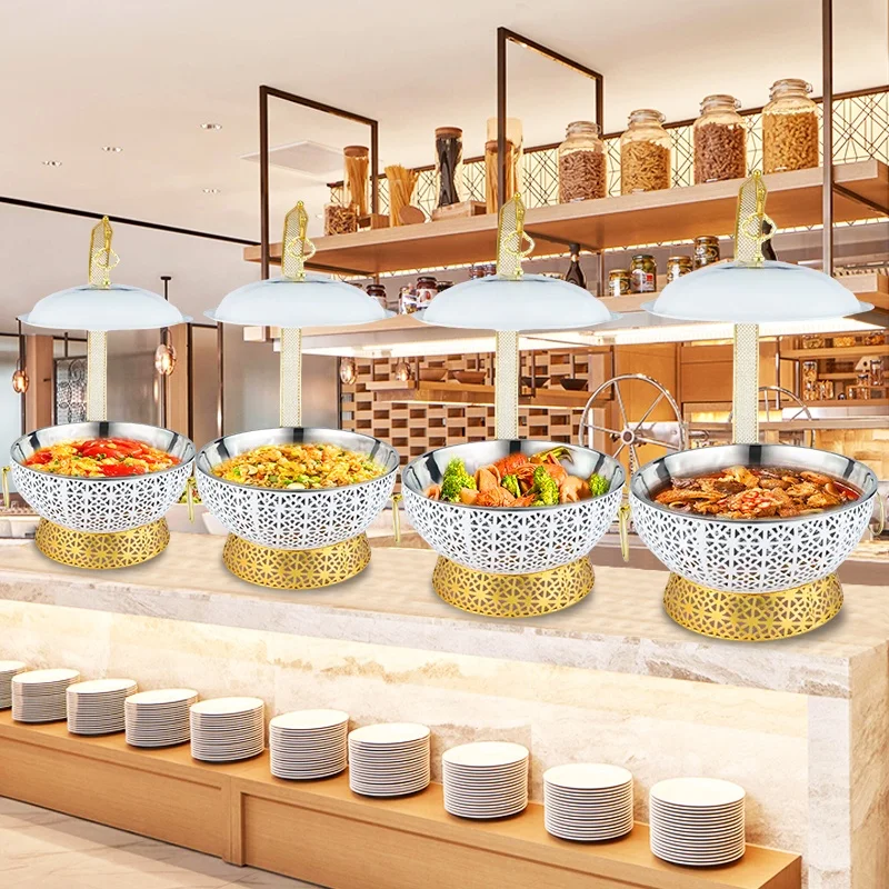 

Hotel Buffet Set 8L Stainless Steel Chafer Dishes Buffet Set Food Warmers Luxury Gold Chafing Dish
