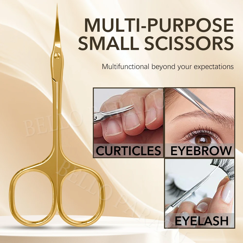1 pz forbici per cuticole forbici per manicure punta fine lame curve extra fini mini forbici per sopracciglia multiuso