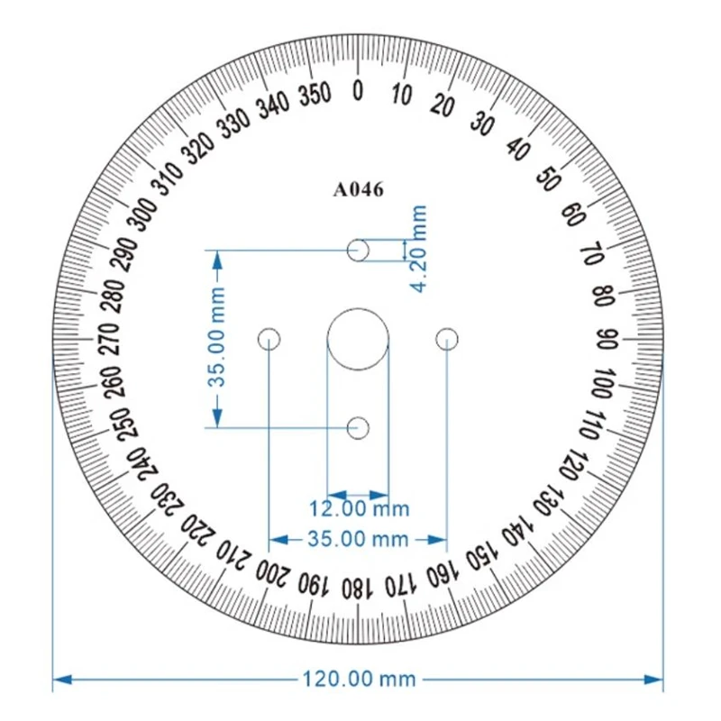 Outer Diameter 120mm Dial Scale Identification Dial Degree Graduated Circle Disk Protractor For Machine Tool Measurement Tools