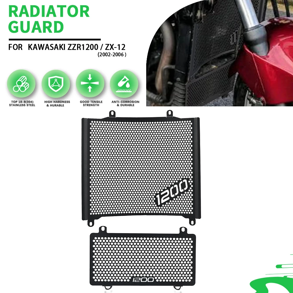 Für Kawasaki ZZR1200 / ZX-12 2002-2006 Ölkühler ZZR 1200 ZX12 Motorrad Zubehör Kühlergrill Abdeckung Schutz