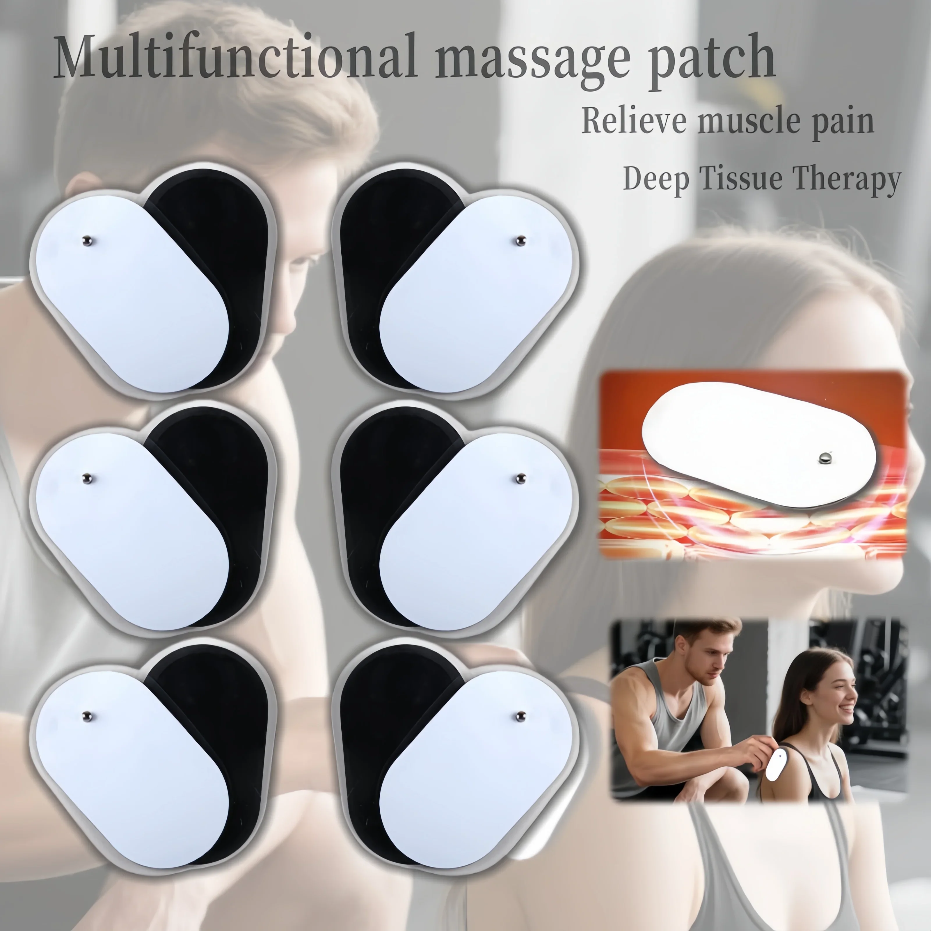 

Electrode Pads for Tens EMS Muscle Stimulator Patch Massage Patches Reusable Replaceable Physiotherapy Self-adhesive Gel Patches