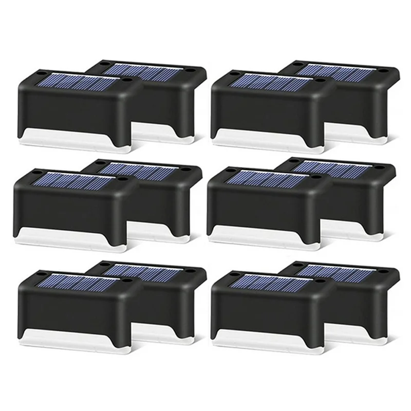 

12PCS Outdoor Stair Solar Light Waterproof Garden Step Lamp Fence Pathway Yard Patio Garden Decor Lawn LED Warm Light