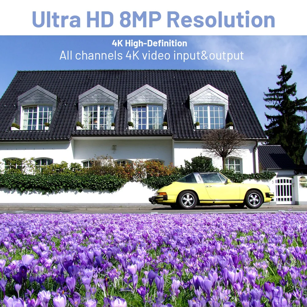 CCTV 8MP Home Security POE Camera System 4CH 4K NVR Bullet Outdoor IP Camera Kit 2way Audio Color Video Surveillance Set SeeEasy