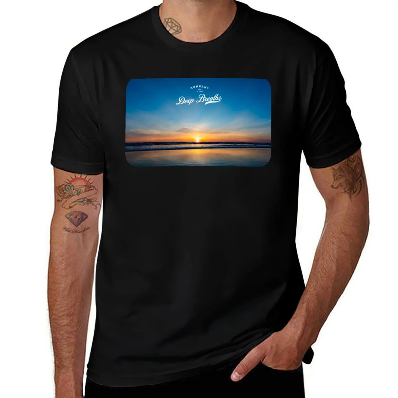 

Deep Breaths Seaside Sunset T-Shirt clothes Personalized t-shirt plain funny t shirts men